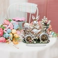 thumbnail image 4 of Cute Easter Rabbit with Floral Cart & Eggs Decorations,Spring Easter Centerpieces 2D Flat Acrylic BunnyEgg Flower Table Ornament,ElegantBunny in A FloralCarriage withCrown,Home Easter Party Gifts, 4 of 9