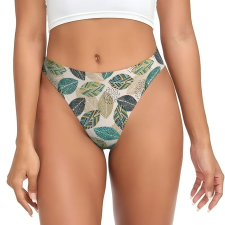 Sigee Vintage Leaves for Women s G-String Panty  Low Rise  Soft Lace Perfect for Everyday Wear or Special Occasions-4X-Large