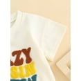 thumbnail image 6 of Bagilaanoe Newborn Baby Boy Summer Rompers Letter Embroidery Short Sleeve Bodysuits 3M 6M 12M 18M Infant Casual One Piece Short Jumpsuit, 6 of 7
