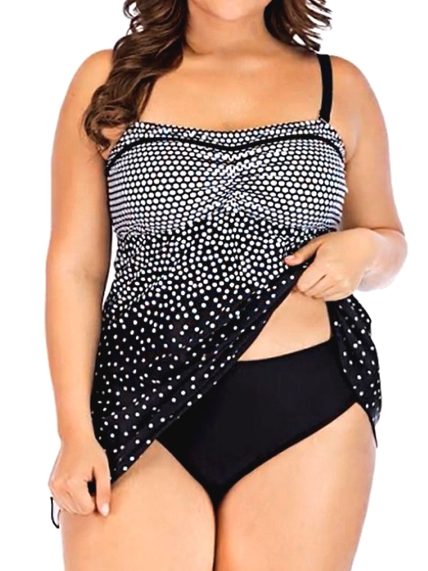 plus size swim tops walmart