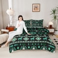 thumbnail image 4 of Castle Fairy Western Horse Aztec Twin Comforter Sets,Bohemian Geometric Bedding Set, 4 of 8