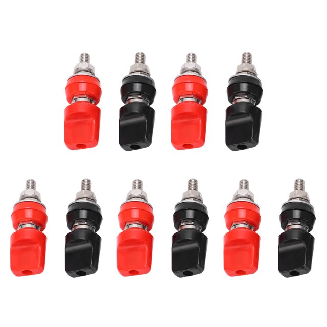 10Pcs Banana Socket M6 Brass Terminal Binding Post With 4mm Jack Current Binding Post Banana Plug Jack For Ship RV Truck Car