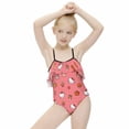 thumbnail image 3 of Hello Kitty Girls One Piece Swimsuits Hawaiian Ruffle Swimwear Beach Bathing Suit Outfits, 3 of 7