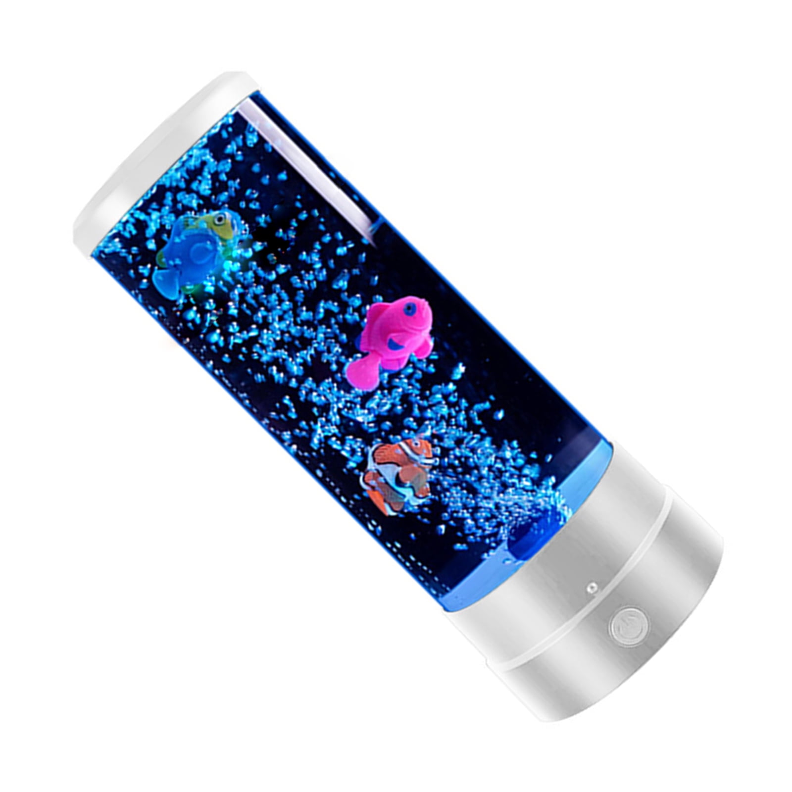 Color Changing LED Aquarium Accent Lamp Simulated Fish Display Bubble Feature Touch Control Mood Decor for Desks