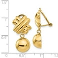 thumbnail image 3 of Real 14kt Yellow Gold Non-pierced Fancy Ball Earrings; for Adults and Teens; for Women and Men, 3 of 3