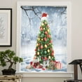thumbnail image 4 of Christmas Tree Semi Sheer Curtains Drapes for Living Room, Bedroom, French Doors Window 45 Inches Long, Xmas Snowflake Tree Balls Showman Rod Pocket Chiffon Curtain Drapery Voile Draperies Panel, 4 of 6