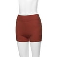 thumbnail image 5 of A2Y Women's Basic Solid Premium Cotton High Rise Bike Shorts Dark Rust S, 5 of 6