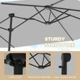 thumbnail image 6 of 15ft Large Patio Umbrella with Base Included, Outdoor Double-Side Rectangular Umbrella for Deck, Market, Ourside, Light Gray, 6 of 7