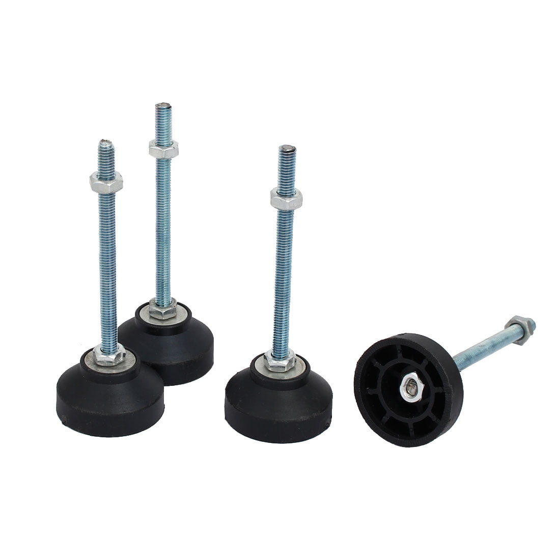 Furniture Plastic Base Screw On Adjustable Leveling Glides Legs M8x100mm 4pcs