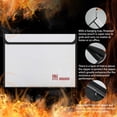 thumbnail image 2 of Fireproof Bag,BOFON Document Bag,15”x 11”Waterproof and Fireproof Money Bag with Zipper+Velcro,Fire Safe Storage for Valuables,Money,Jewelry,File and Tablet, 2 of 9