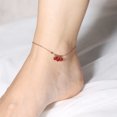 thumbnail image 1 of Women Anklets Red Stone Beads Pink Gold Tone Stainless Steel Chain Foot Jewelry, 1 of 5