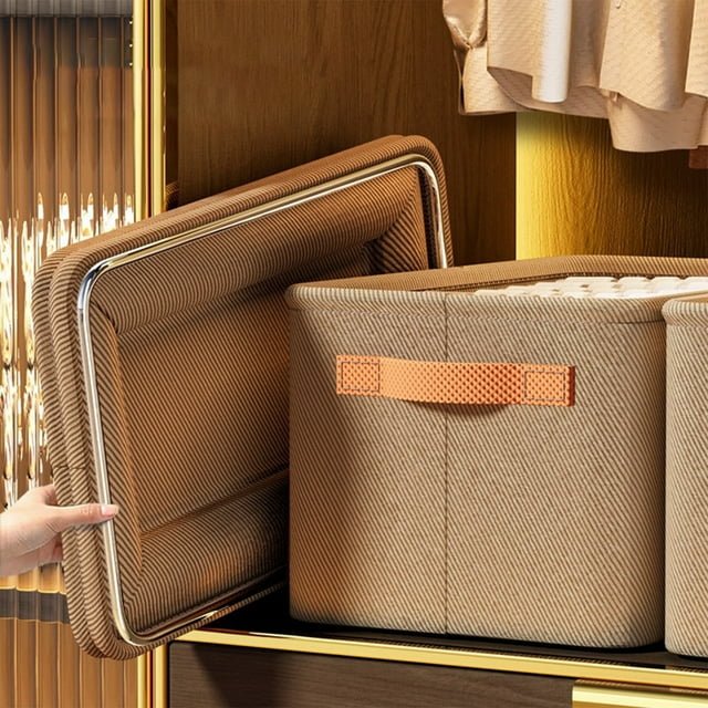 PRETXORVE Caja de Almacenamiento de Ropa, Caja de Almacenamiento para Armario Doméstico, Caja de Almacenamiento para Clasificación de Ropa y Artículos Varios, Caja de Almacenamiento Plegable de Tela