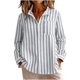 thumbnail image 1 of Camisa de Manga Larga Casual de Flanela con Rayas, Blusa de Bolsillo Delantera de Cuello Girado para el Uso Diario, Camisas de Malla de Manga Larga de Mujeres Embarazadas, 1 of 8