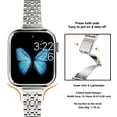 thumbnail image 3 of ARTCHE Metal band Compatible with Apple Watch Band 41mm 40mm 38mm for women, Slim and Thin Stainless Steel Lightweight Adjustable Wristband for iWatch Series 9/8/7/6/5/4/3/2/1/SE, Silver, 3 of 5