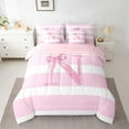 thumbnail image 2 of Feelyou Pink Glitter N Bedding Comforter Set 7pcs, Initial Letter A to Z Queen Bedding Sets, Kawaii Cartoon Style Reversible Queen Sheet Sets, Ultra Soft Home Decor, 2 of 7