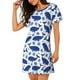 thumbnail image 2 of Fotbe Whale Bata de Dormir para Mujer con Estampado, Camisón de Algodón de Manga Corta, Ropa de Dormir Casual, 2 of 6