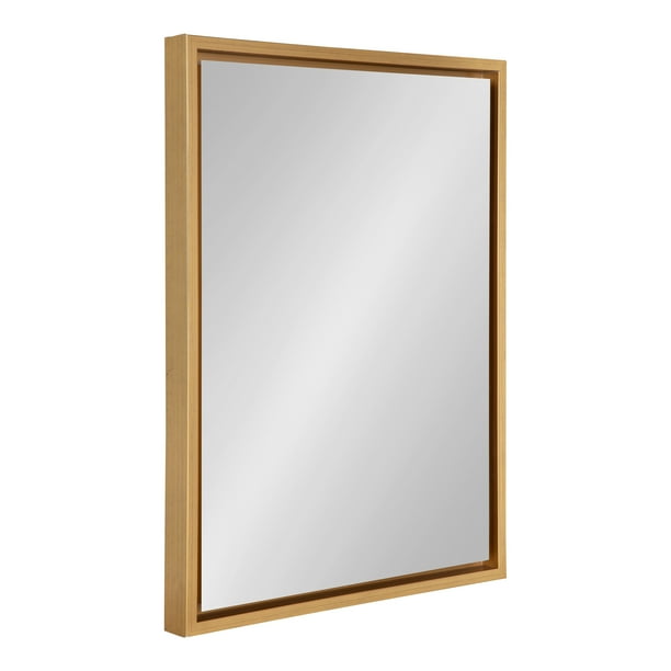 Kate and Laurel Evans Glam Floating Framed Wall Mirror, 18" x 24", Gold