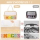 thumbnail image 5 of Bolsa de maquillaje Eurovicky con parche con letras de chenilla transparente e impermeable, 5 of 8