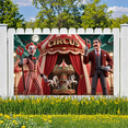 thumbnail image 2 of Bannière de Cirque à Thème Coloré Design Clown Éléments Décoratifs Rideaux Rouges Décoration de Fête Carnaval pour Enfants Fête Décoration Intérieure Célébration d'Anniversaire, 2 of 5