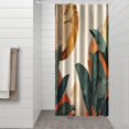 thumbnail image 2 of Modern Green Botanical Summer Colorful Pattern Bathroom Curtains Waterproof Washable Polyester Bathroom Decor Retro Bath Decor 36" W X 72" L with 7 Hooks, 2 of 4