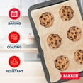 thumbnail image 4 of Bakken- Swiss Kitchen Baking Pans - Nonstick Gray Coating, 13.18’’ × 8.66’’ Commercial Grade Carbon Steel Cookie Sheet, Baking Kitchen Essentials, Oven Safe Tray (450° F), Gray, 4 of 8