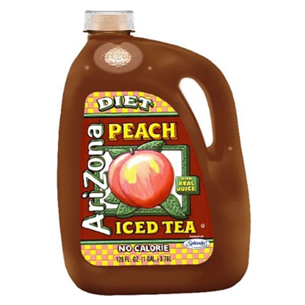 Arizona Tea Diet Peach Tea 128 Oz Gallon Pack of 4