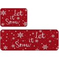 thumbnail image 2 of Merry Christmas Kitchen Mats Set of 2 Red Xmas Let It Snow Kitchen Rugs Set Snow Flake Kitchen Mats for Floor Cushioned Anti-Fatigue Kitchen Mat Kitchen Decor Floor Mats for Home, 2 of 6