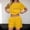 Yellow, variant on MAIHAN Women Vacation Outfits Spring Outfits Short Sleeve Tops Shorts Set Elastic Waist Shorts 2pcs Clothes Set for Casual and Summer Wear