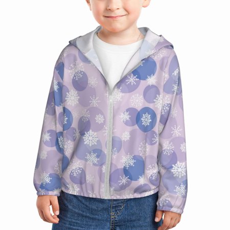 

Lukts Winter With Snowflakes Print Children s Long-Sleeved Sun Protection Clothing Hooded Sweatshirts for Boys and Girls Outdoor Sports-18 Months