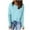 Light Blue, variant on SEAOPEN Deals Women's Thumb Hole T-Shirt Long Sleeve Crew Neck Plain Shirts Casual Tee Tops Sale Army Green,M