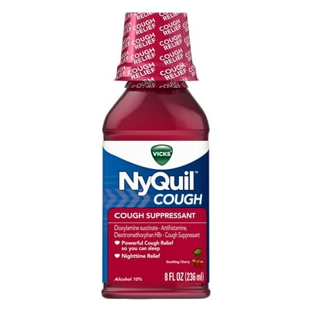 UPC 323900014312 product image for Vicks Nyquil Cough Nighttime Relief Cherry Flavor Liquid 8 Fl Oz | upcitemdb.com