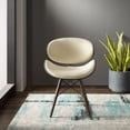 thumbnail image 2 of Corvus  Madonna Mid-century Accent Chair Accent Chairs Beige - 1 Chair 1 Chair Oak Finish, Wood Finish Metal 1-Piece Handmade Faux Leather, 2 of 5