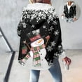 thumbnail image 2 of Womens Jacket Trendy Christmas Pattern -Lined Hooded Drawstring Jacket Sweatshirt Fall Winter Coats for Women,Black,S, 2 of 9