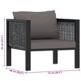 thumbnail image 2 of vidaXL Sectional Sofa with Cushion Poly Rattan Anthracite, 2 of 8