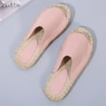 thumbnail image 5 of Anuirheih Slip on Sandals Women,Women Summer Casual Sewn Fisherman's Flat Bottomed Hand Woven Rope Bottom Slippers(Pink), 5 of 9