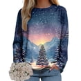 thumbnail image 5 of Futezty Women Christmas Tree Sweatshirt 3D Print Graphic Xmas Sweaters Crewneck Long Sleeve Shirt Pullover, 5 of 7