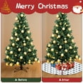 thumbnail image 4 of 36 Inch Christmas Tree Skirt – Velvet Plush Tree Mat, Soft Thickened Polyester with Red Ties, Single-Sided Printing, Available in 30in/36in/48in, Perfect for Holiday Xmas Tree Decoration, 4 of 7