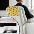 thumbnail image 6 of COEQINE Recliner Headrest Protector Faux Leather Cover with Adhesive Backed Hook and Loop Straps, Anti-Slip Head Rest Cover for Sofa, Loveseat, Couch, 17x27 Inch, Bee Candy Cane Yellow, 6 of 7