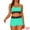 Aquamarine Green, variant on 2 Pieces Contrast Color Bikini Sets Scoop Suit
L Black