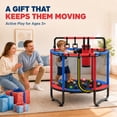 thumbnail image 6 of 55” Toddler Trampoline for Kids with Enclosure, Kids Trampoline, SEGMART Indoor Trampoline, Small Trampolines for Kids, Mini Trampoline with Sandbag, Rings, Ocean Balls, Gifts for Boys, Girls, 6 of 7