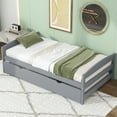 thumbnail image 2 of Twin Size Platform Bed with Twin Size Trundle, Gray, 2 of 9
