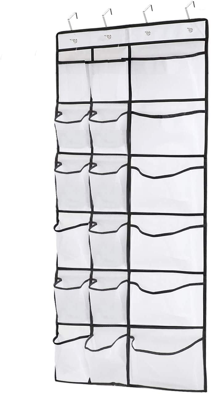 2 Pack Over the Door Shoe Organizers with 6 Extra Large Mesh Storage Pockets and 36 Normal Mesh Storage Pockets ,Hanging Shoe Oganizer for Closet ,White 2 Pack Over the Door Shoe Organizers with 6 Extra Large Mesh Storage Pockets and 36 Normal Mesh Storage Pockets ,Hanging Shoe Oganizer for Closet ,White
