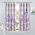 thumbnail image 4 of Lavender Floral Curtains, Lavender Flower Purple Window Treatments for Living Room Girls Woman Room Decor, Luxurious Elegant Purple Drapes 2 Panels, 55x63 Inch, 4 of 6