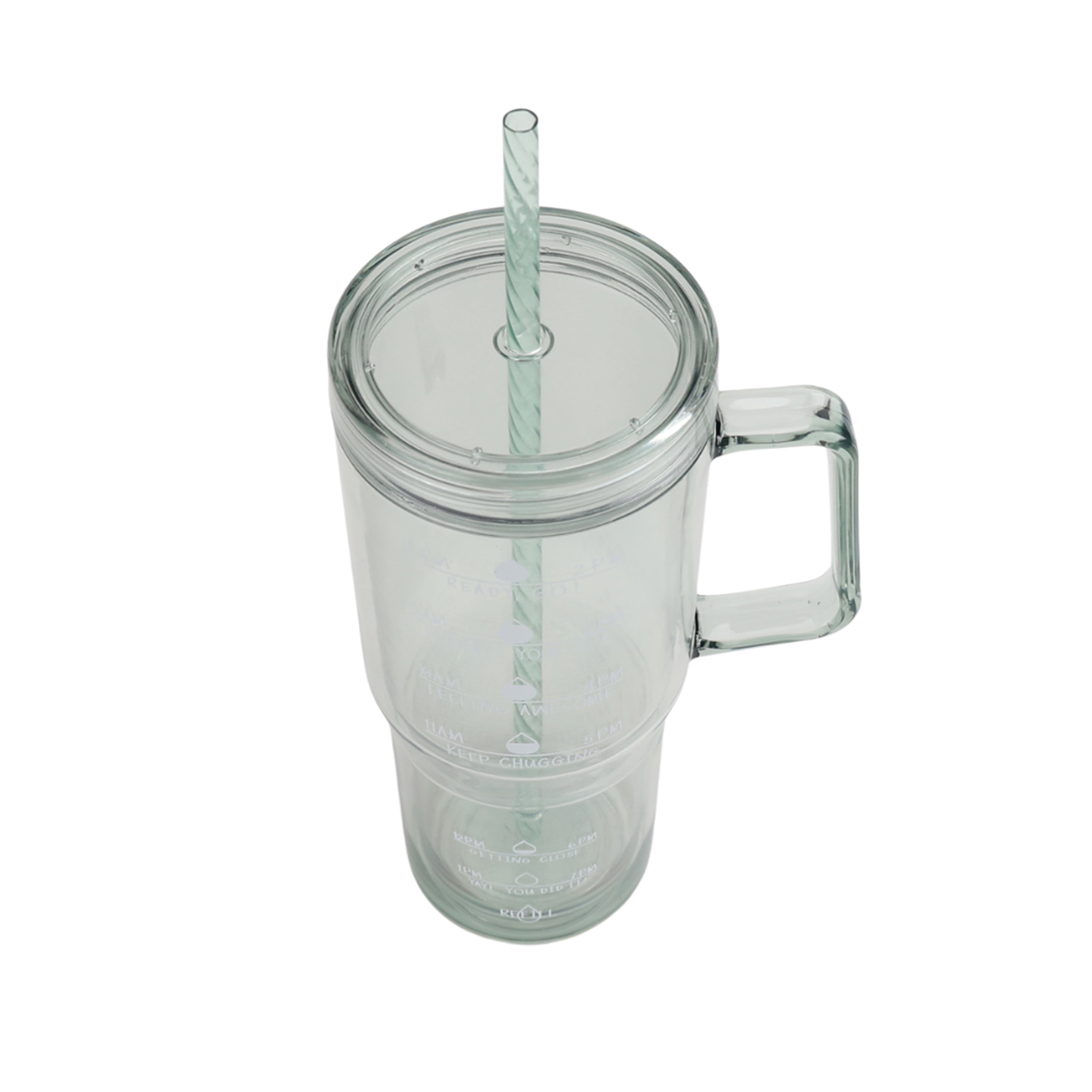 Mainstays 30 Ounce Plastic Tumbler with Handle, Green