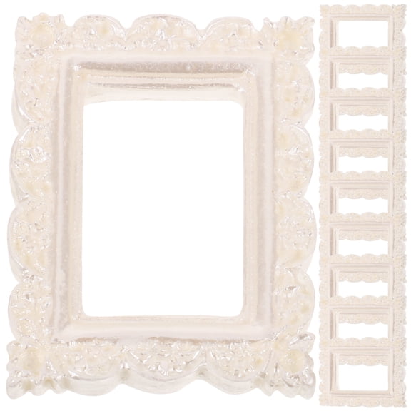 Raindrops  10 Pcs Small Picture Frame Ornate Frames Photo Ornaments Miniature Vintage