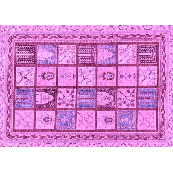 Ahgly Company Indoor Rectangle Abstract Purple Modern Area Rugs, 2' x 3'