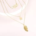 thumbnail image 3 of COLLAR TRIPLE CON PLUMA, ESTRELLA, AROS 14K dorado Unitalla, 3 of 5