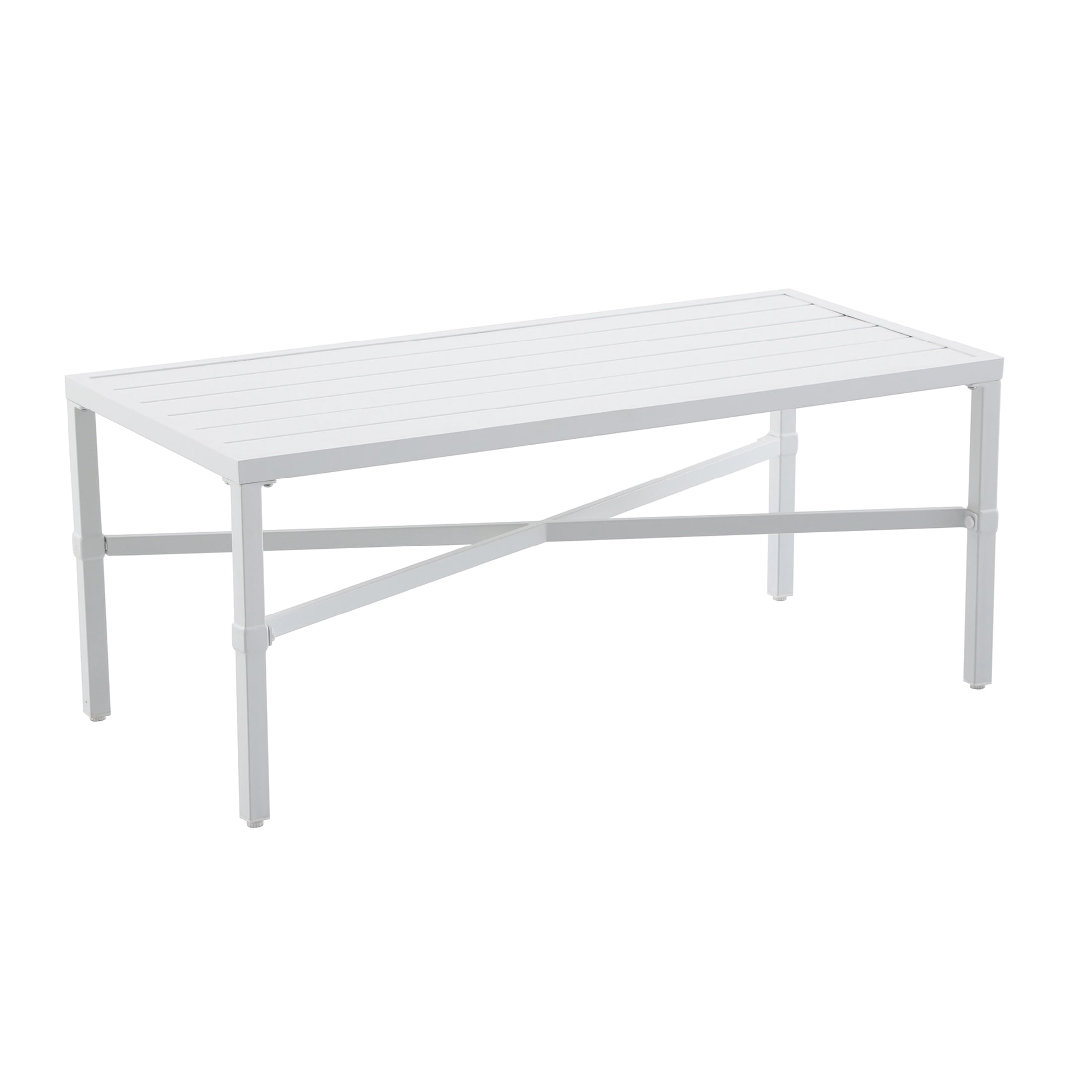 My Texas House Cambria Steel Outdoor Coffee Table, White