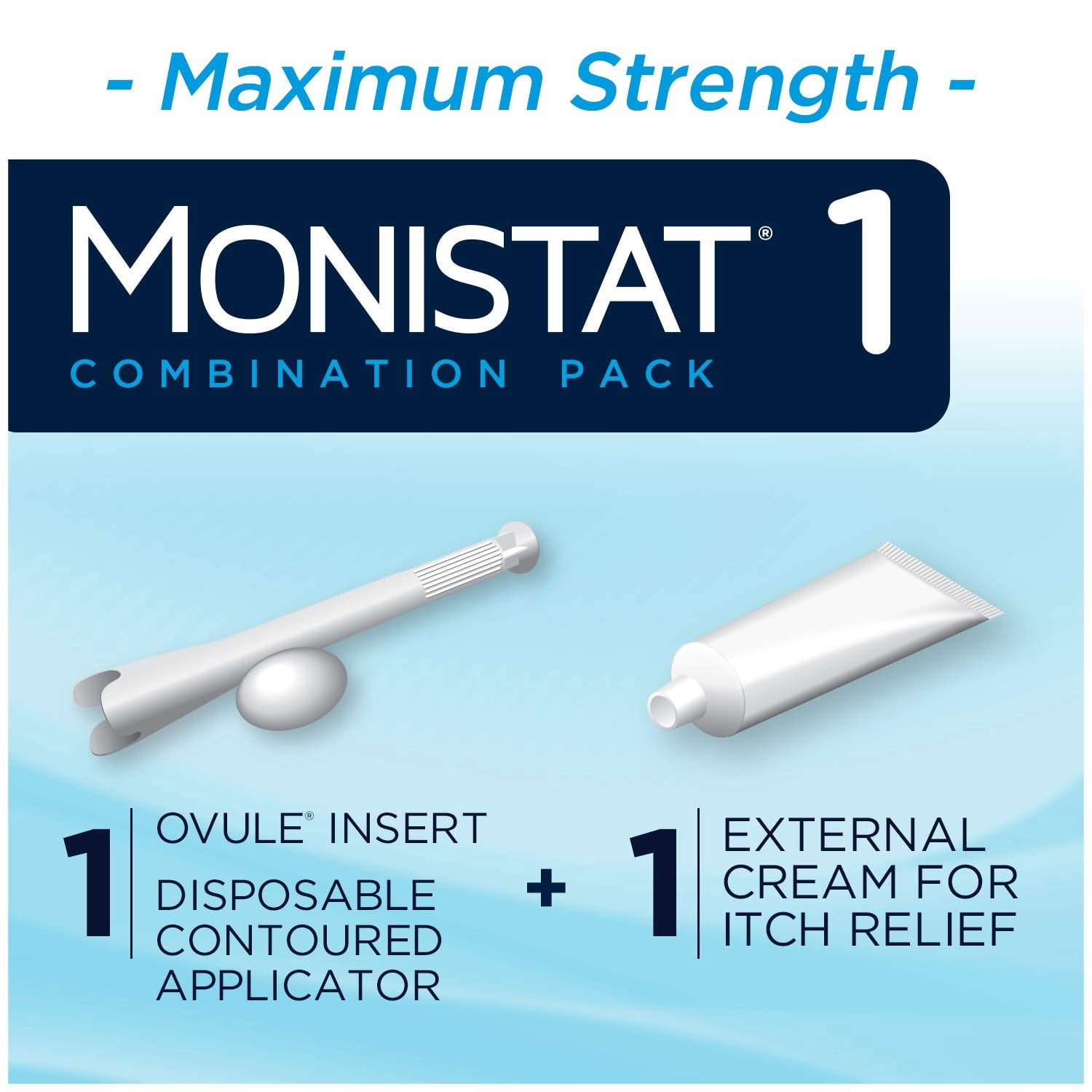 Monistat 1-Day Yeast Infection Treatment | Ovule + Itch Cream Combination Pack