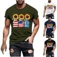 thumbnail image 5 of Chiccall Mens 4th of July Crew Neck Patriotic T-Shirts Independence Day American Flag Print Casual Short Sleeve Tee Tops, 5 of 5